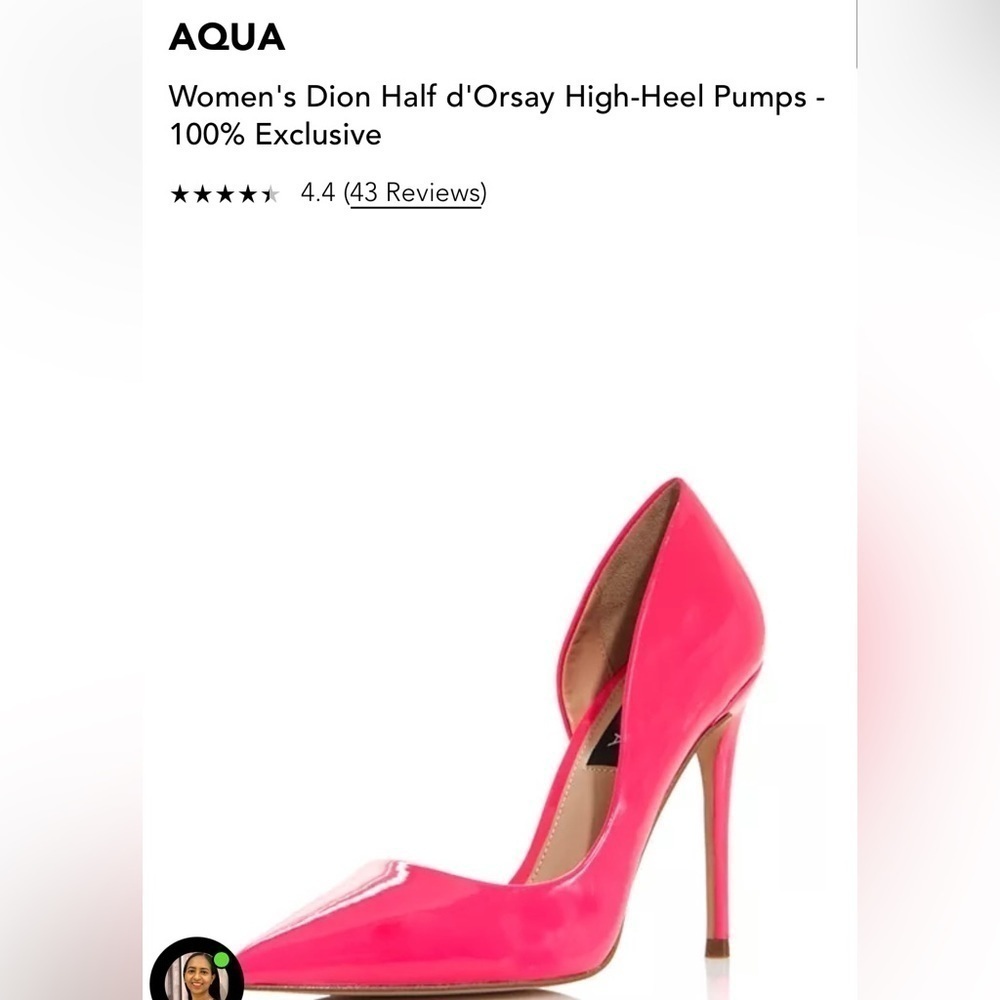 💕💓AQUA💓💕
NEW- Dion Half d'Orsay High-Heel Pumps - 100% Exclusive SIZE: 9